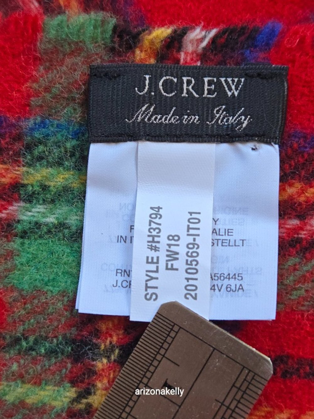 NWOT J. Crew Tartan Plaid Wool Blend Scarf - Picture 3 of 9